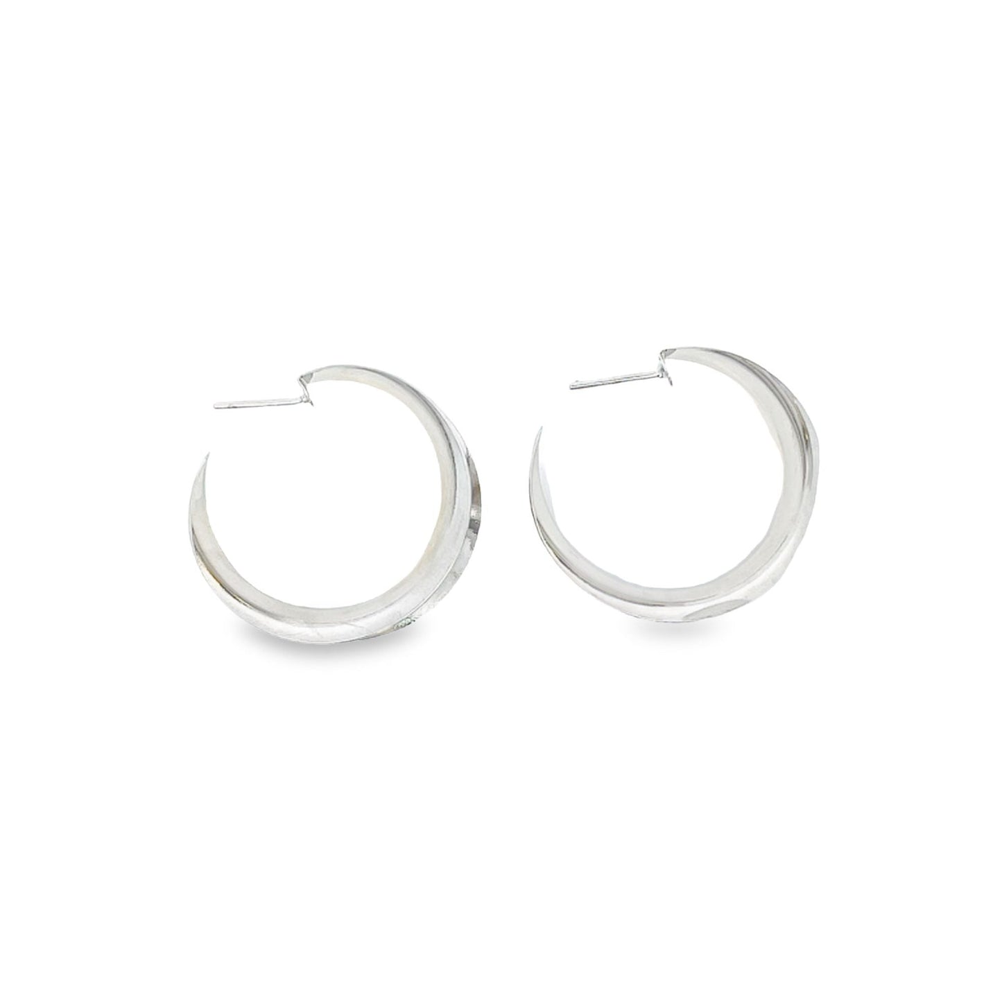 18K Gold Filled Curved Wide Minimalist Hoops (J305-J307)(L395) - Fashivra