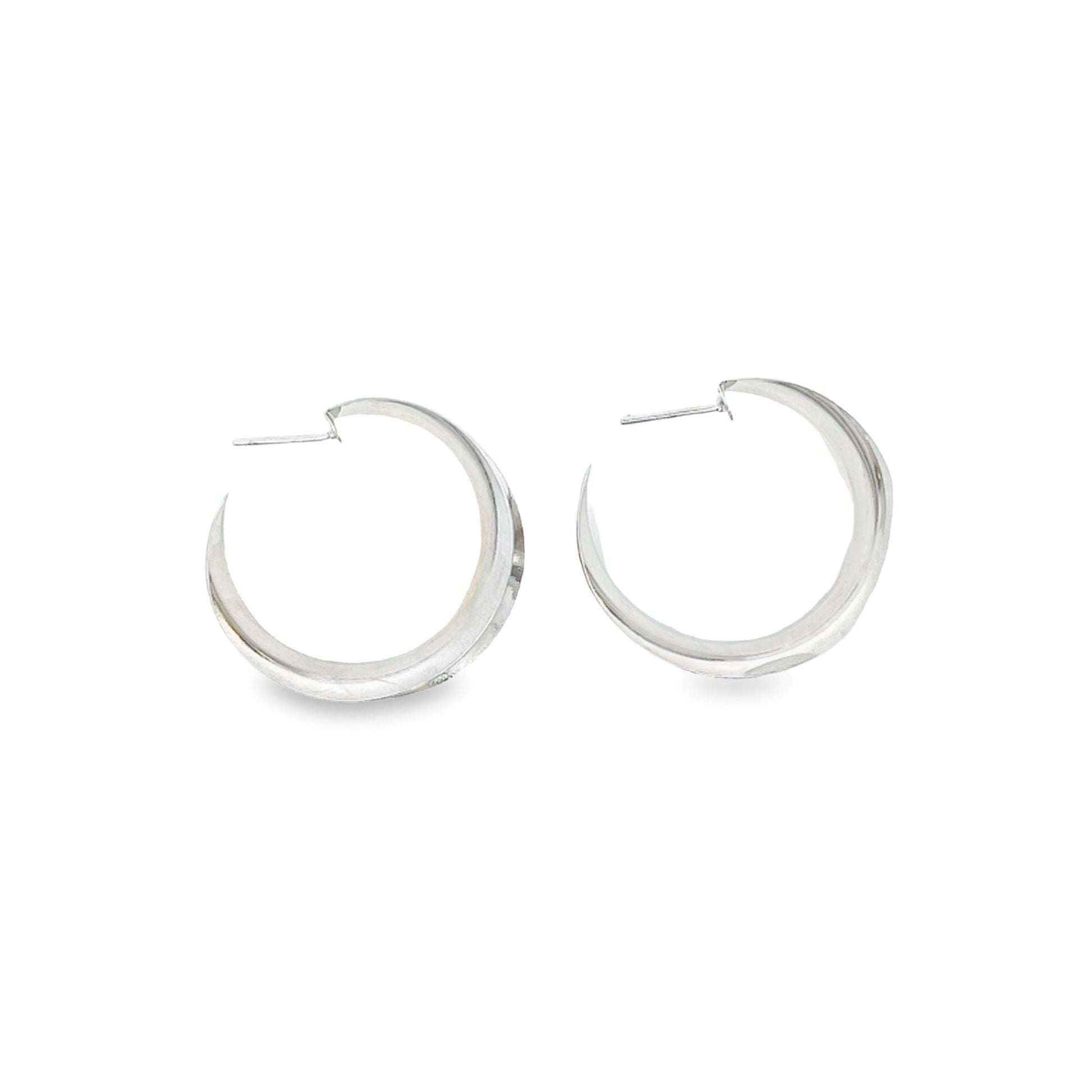 18K Gold Filled Curved Wide Minimalist Hoops (J305-J307)(L395) - Fashivra
