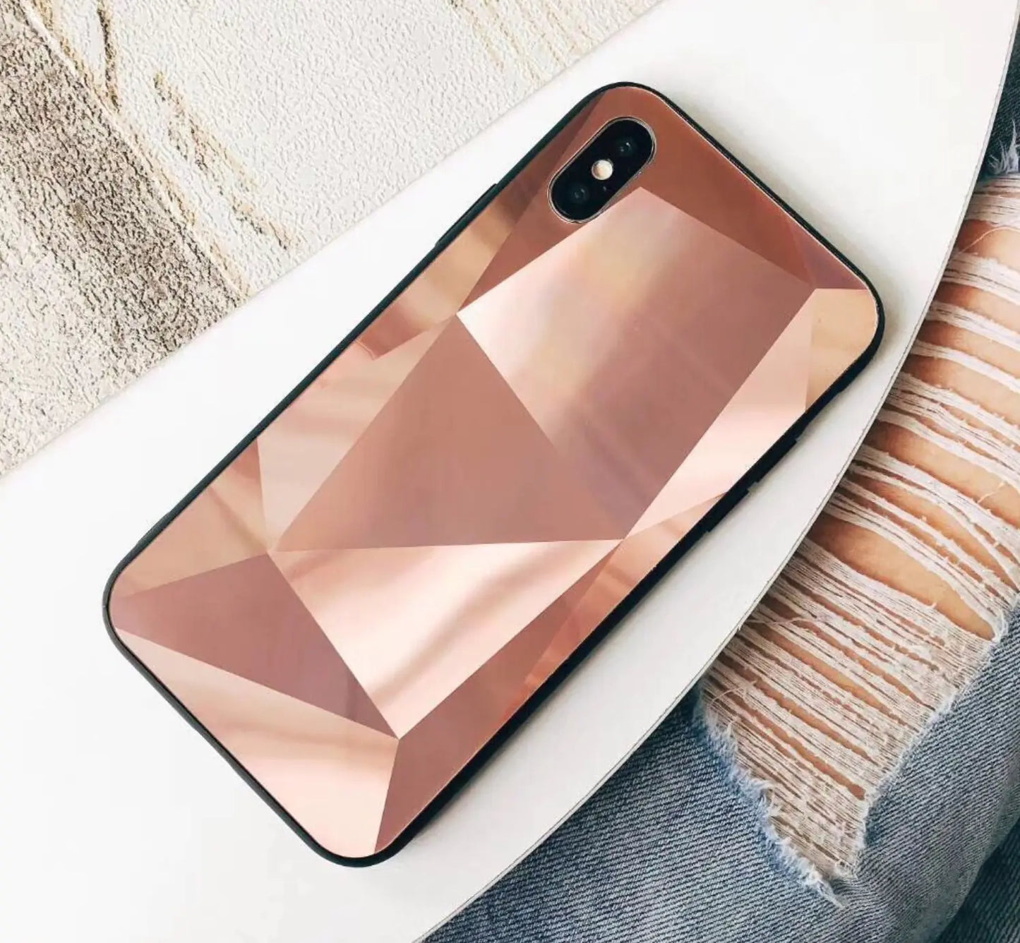 Colorful 3D Diamond Mirror Phone Case for Couples