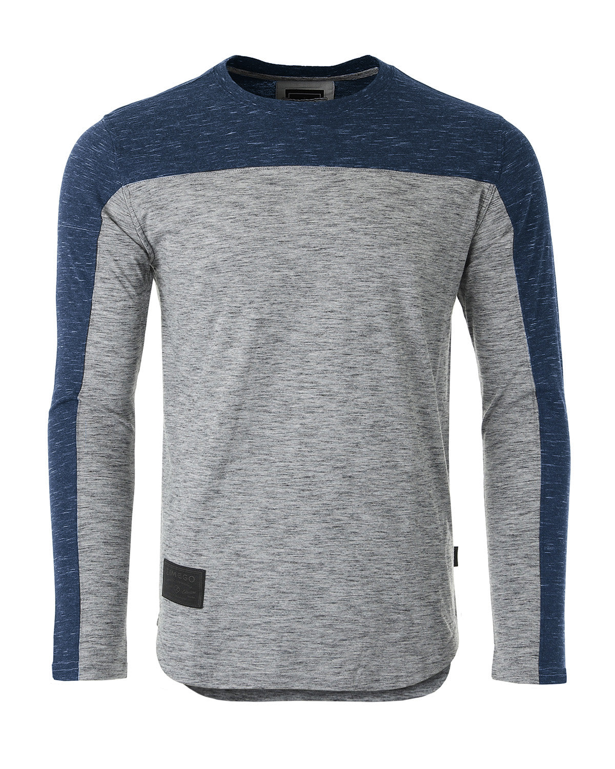 Athletic Color Block Long Sleeve Curved Hemline Casual Shirt - Fashivra