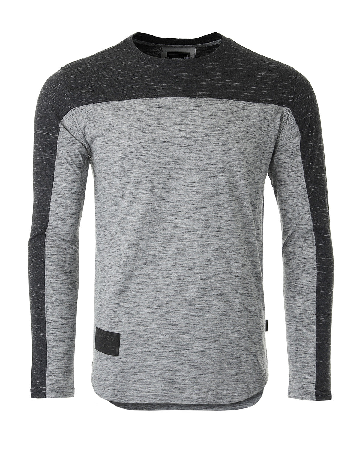 Athletic Color Block Long Sleeve Curved Hemline Casual Shirt - Fashivra