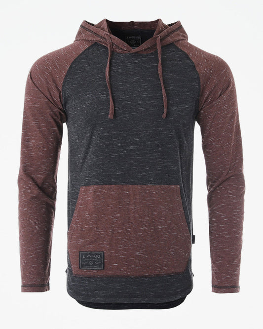 ZIMEGO Mens Long Sleeve Lightweight Hooded Henley – Color Block Pullover Hoodie  for Casual Gym Workout Travel - Fashivra