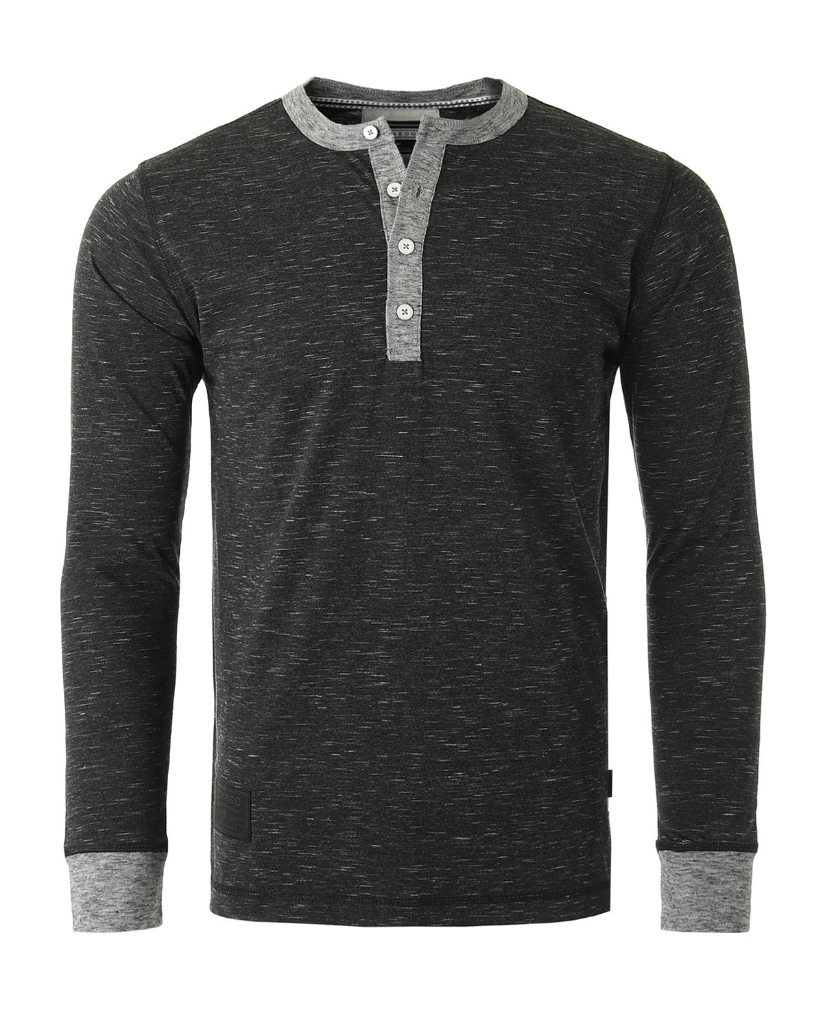 ZIMEGO Men's Long Sleeve Contrast Button Placket Neck Cuffs Casual Henley Shirts - Fashivra