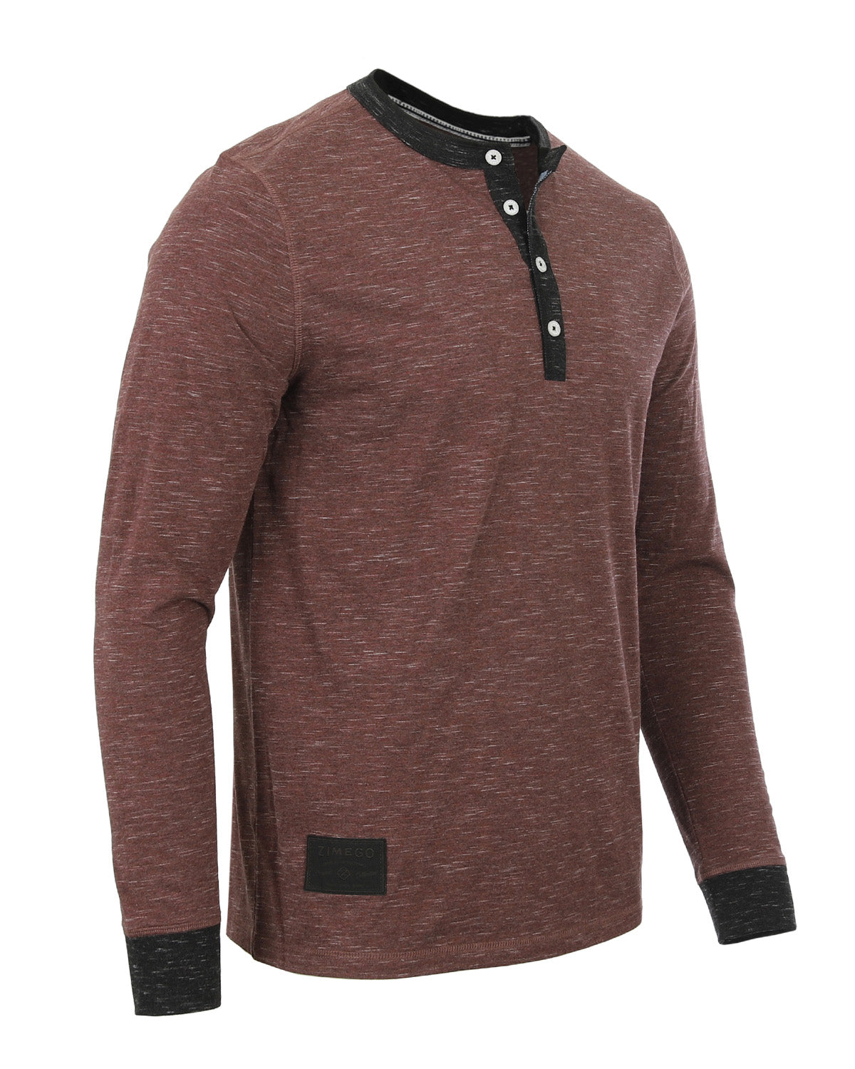 ZIMEGO Men's Long Sleeve Contrast Button Placket Neck Cuffs Casual Henley Shirts - Fashivra