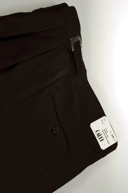 "Double Pleated" Chocolate Super 150's Luxury Viscose Blend Tuxedo Pants - Fashivra