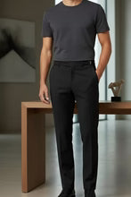 "Ethan" Black Super 150's Luxury Viscose Blend Suit Pants - Fashivra