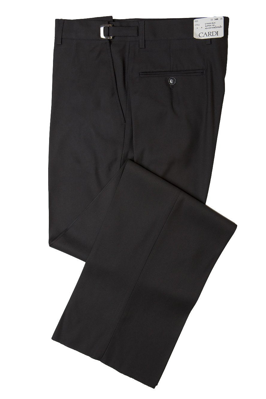 "Ethan" Black Super 150's Luxury Viscose Blend Suit Pants - Fashivra