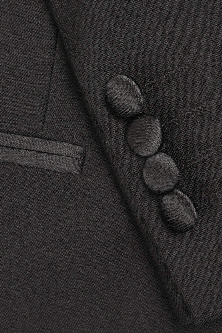 "Milan" Black Tuxedo Jacket Peak (Separates) - Fashivra